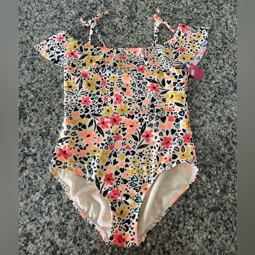 Cat and Jack Girls One Piece Bathing suit size L Plus
